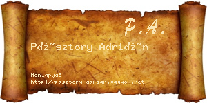 Pásztory Adrián névjegykártya